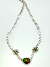 Load image into Gallery viewer, Black Opal Spider Curb Chain Necklace