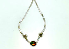 Load image into Gallery viewer, Black Opal Spider Curb Chain Necklace