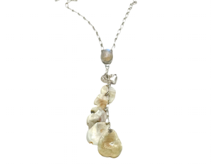 Moonstone Seashell Drip Necklace