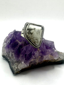 White Howlite Ring