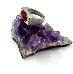 Hand Carved Sunstone Statement Ring
