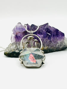 Rainbow Prism Mushroom Necklace- Large