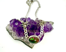 Load image into Gallery viewer, Black Opal Spider Curb Chain Necklace
