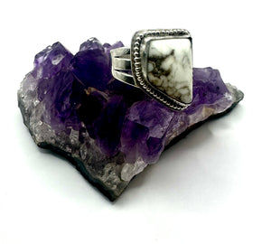 White Howlite Ring