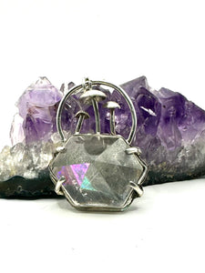 Rainbow Prism Mushroom Necklace- Large