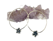 Load image into Gallery viewer, Organic casted succulent hammered  hoops
