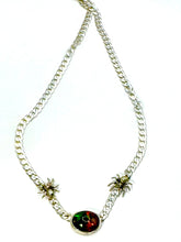 Load image into Gallery viewer, Black Opal Spider Curb Chain Necklace
