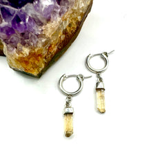 Load image into Gallery viewer, Yellow Topaz Mini Hoops
