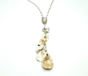 Moonstone Seashell Drip Necklace