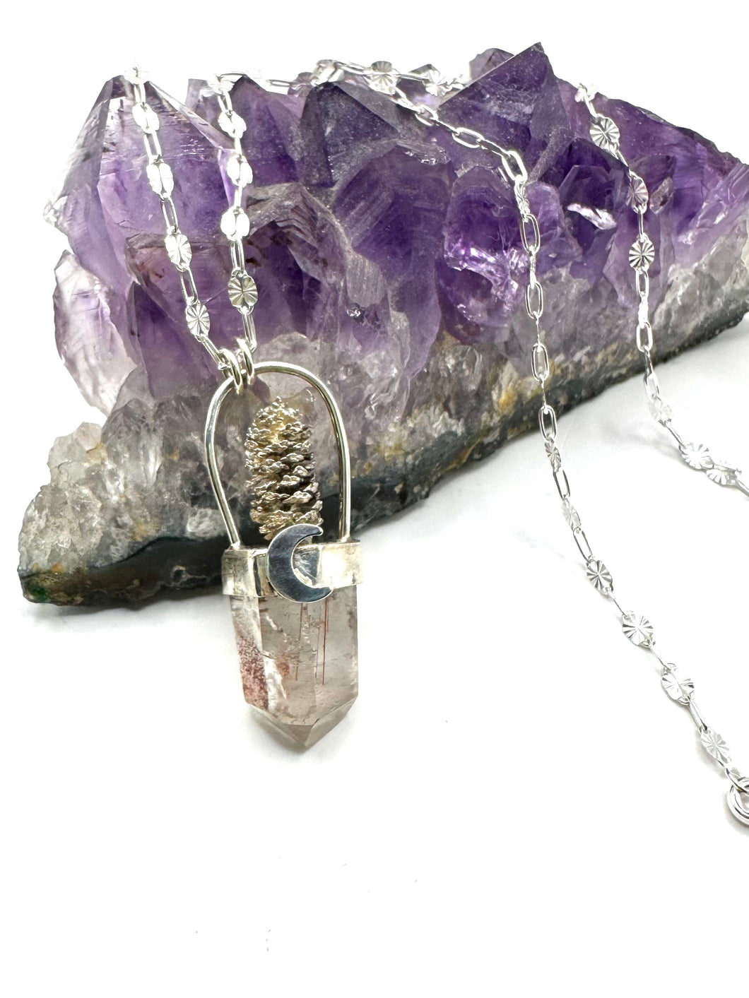 Rutilated Quartz Pinecone Talisman
