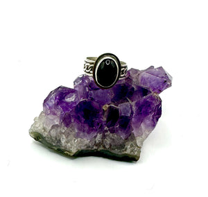 Black Onyx Curb Chain Ring