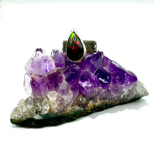 Load image into Gallery viewer, Black Opal Spider Web Ring
