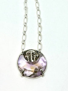 Amethyst Moon Mushroom Garden Necklace