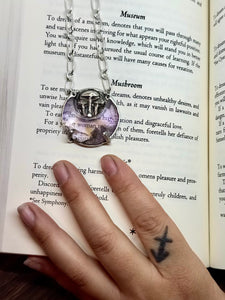 Amethyst Moon Mushroom Garden Necklace